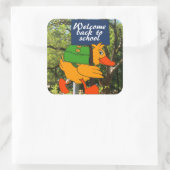 Welkom terug op school vierkante sticker (Tas)