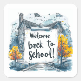 Welkom terug op school! vierkante sticker