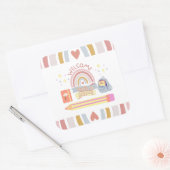 Welkom terug op school vierkante sticker (Envelop)