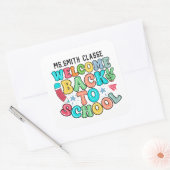 WELKOM TERUG OP SCHOOL VIERKANTE STICKER (Envelop)