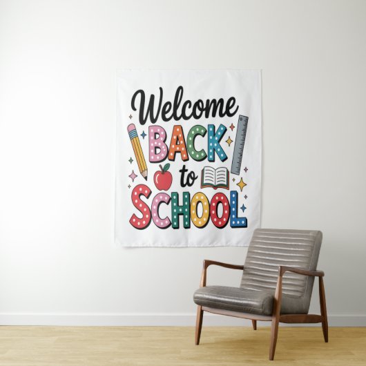 Welkom terug op school wandkleed (In situ)