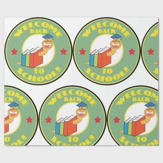 Welkom terug op schoolboekworm cadeaupapier (Vlak)