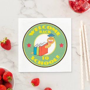 Welkom terug op schoolboekworm servet