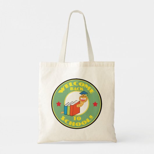 Welkom terug op schoolboekworm tote bag (Achterkant)