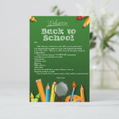 Welkom terug op schoolnotitie kaart (Staand voorkant)