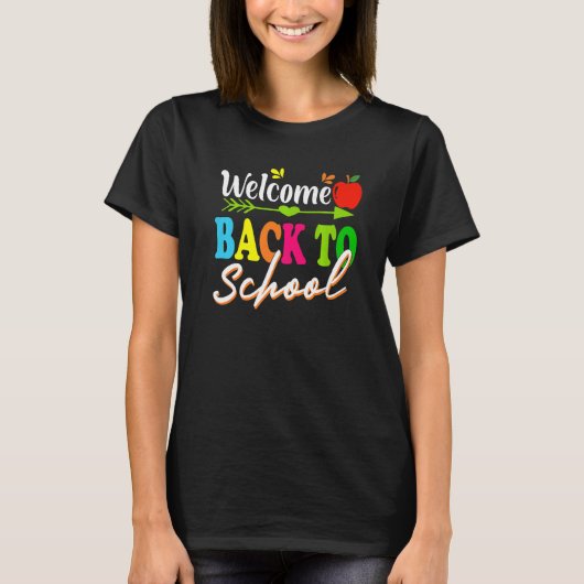 Welkom terug op schoolontwerp eerste dag school S T-shirt (Voorkant)