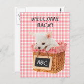 Welkom terug puppy briefkaart (Voorkant / Achterkant)