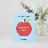 Welkom Terug School Leraar Red Apple Briefkaart (Staand voorkant)