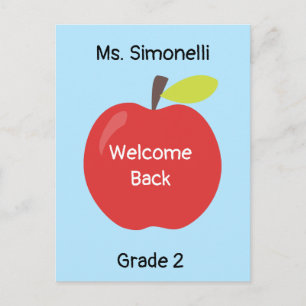 Welkom Terug School Leraar Red Apple Briefkaart