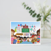 Welkom terug schoolkinderen feestdagenkaart (Staand voorkant)