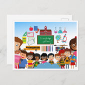 Welkom terug schoolkinderen feestdagenkaart (Voorkant / Achterkant)