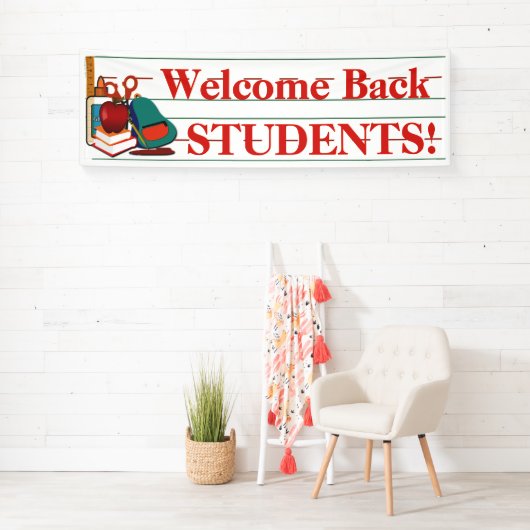 Welkom terug Studenten aanpasbare schoolbanner Spandoek (Insitu)