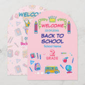 Welkom terug tweede klas school kaart (Voorkant / Achterkant)