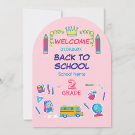 Welkom terug tweede klas school kaart