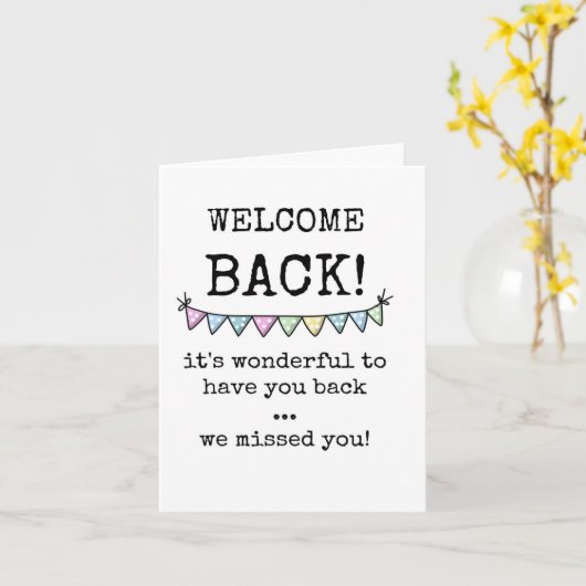 Welkom terug We hebben je gemist Kaart (Gele Bloem)