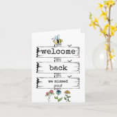 Welkom terug, we hebben je gemist, Schattigee Kaar Kaart (Gele Bloem)