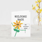 Welkom terug, we hebben je gemist, Schattigee Kaar Kaart (Gele Bloem)