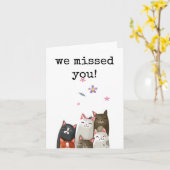 Welkom terug, we hebben je gemist, Schattigee Kaar Kaart (Gele Bloem)