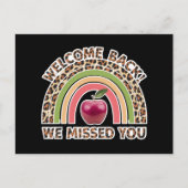 Welkom terug We misten je leraar terug naar school Briefkaart (Voorkant)