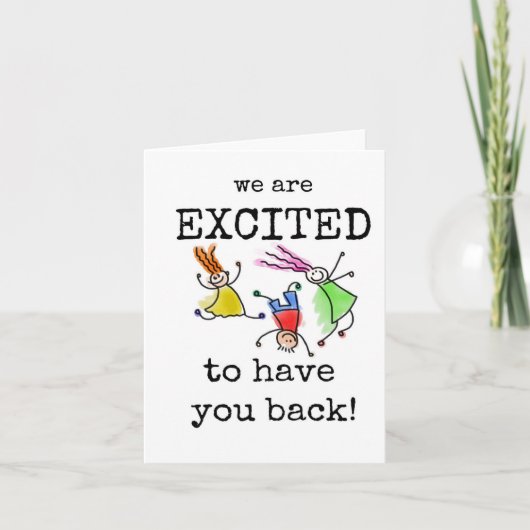 Welkom terug, we zijn blij om je terug te hebben kaart (Voorkant)