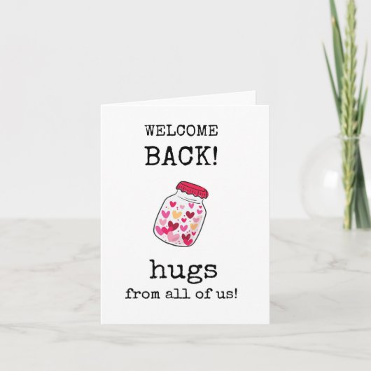 Welkom terug, werk, school, team, collega kaart (Voorkant)