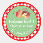 Welkom terug Whimsical Folie Apples Custom Ronde Sticker (Voorkant)