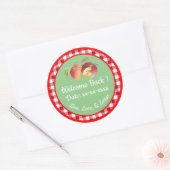Welkom terug Whimsical Folie Apples Custom Ronde Sticker (Envelop)