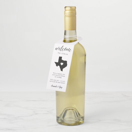 Welkom Texas State Wedding Flessenhanger (Schuin)