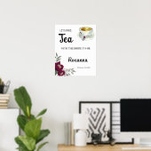 Welkom Thee Bruidsfeest Bloem Marsala Bord Poster (Thuiskantoor)