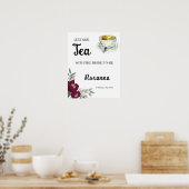 Welkom Thee Bruidsfeest Bloemrijk Marsala Bord Poster (Keuken)