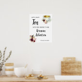 Welkom Thee Bruidsfeest Marsala Bloemen Bord Poster (Keuken)