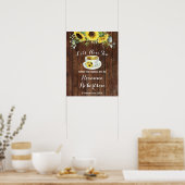 Welkom Thee Bruidsfeest Zonnebloemen Groene Sign Poster (Keuken)