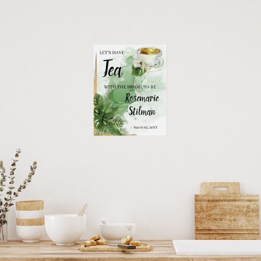 Welkom Thee Bruidsmeisje Feest Tropisch Palm Bord Poster (Keuken)