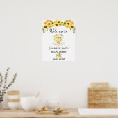 Welkom Thee bruidsmeisjesborrel zonnebloemen bloem Poster (Keuken)