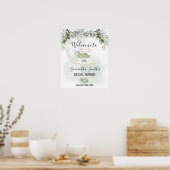 Welkom Thee bruiloft Eucalyptus succulent groen bo Poster (Keuken)