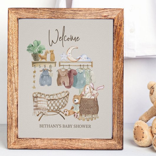 Welkom Thema Boho Babykamer Poster