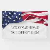 Welkom Thuis Amerikaanse Vlag Militaire Viering Spandoek (Horizontaal)