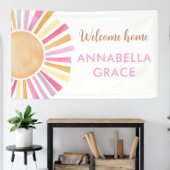 Welkom thuis baby meisje zon boho zonneschijn spandoek