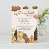 Welkom thuis baby pompoen Herfst Baby shower Kaart (Staand voorkant)