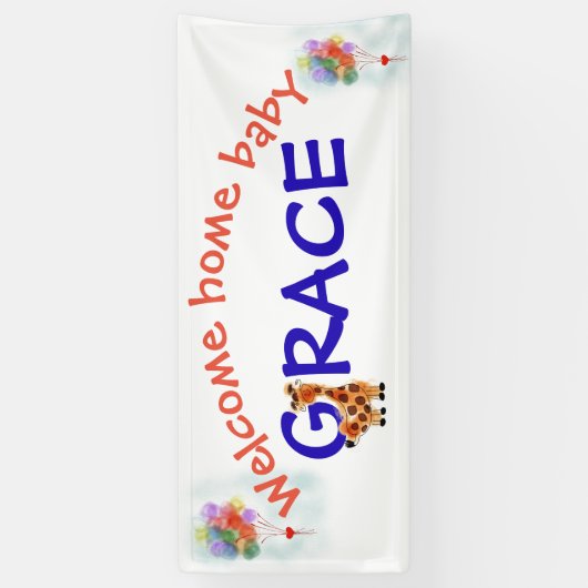 Welkom thuis baby spandoek (Verticaal)