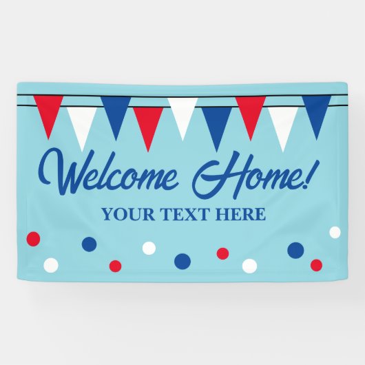 Welkom Thuis banner teken met kleurrijke vlaggen (Horizontaal)