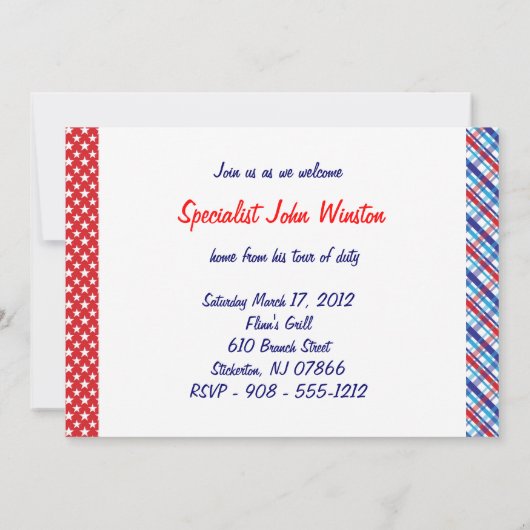 Welkom thuis bij de uitnodiging tot het indienen v (Achterkant)