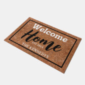 Welkom thuis bij Rustic Coir Custom Name Deurmat (Schuin)