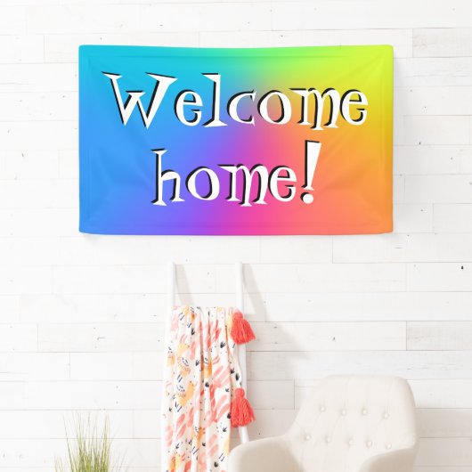 Welkom thuis! Bright regenbooggradiëntbanner Spandoek (Insitu)