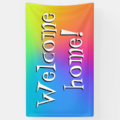 Welkom thuis! Bright regenbooggradiëntbanner Spandoek (Verticaal)