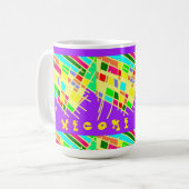 Welkom thuis brite splash kunst en bericht koffiemok (Voorkant links)