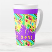 Welkom thuis brite splash kunst en bericht latte mok (Rechterhoek)