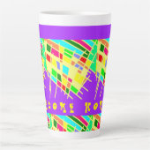 Welkom thuis brite splash kunst en bericht latte mok (Voorkant)