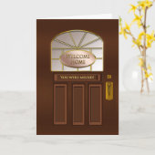 Welkom thuis - bruine ingang kaart (Gele Bloem)