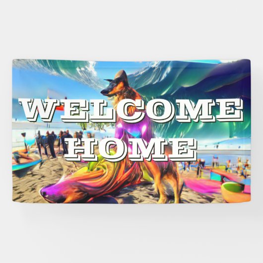 Welkom thuis, Duits Shepherd Dog Spandoek (Horizontaal)